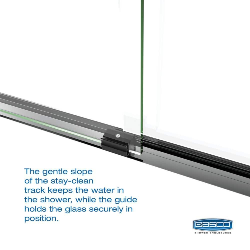 Arelo 56" - 60" W x 72" H Semi-Frameless Shower Door