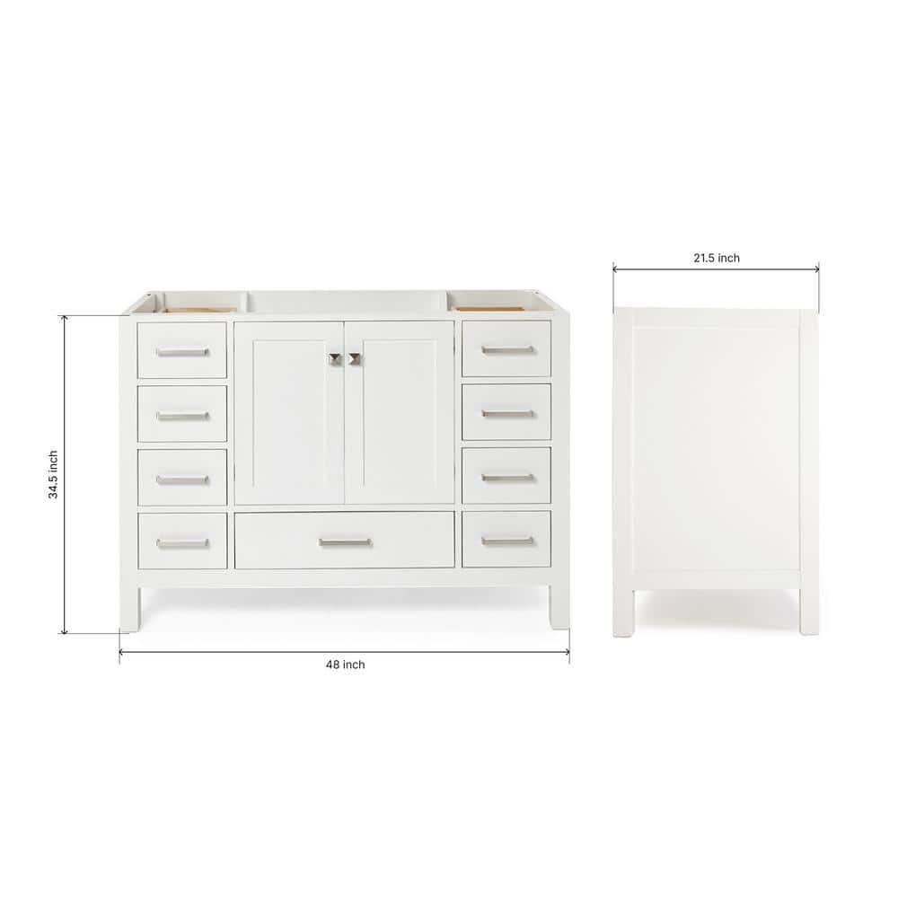 Ariel A049s-Bc Cambridge 48" Single Free Standing Vanity Cabinet Only - White