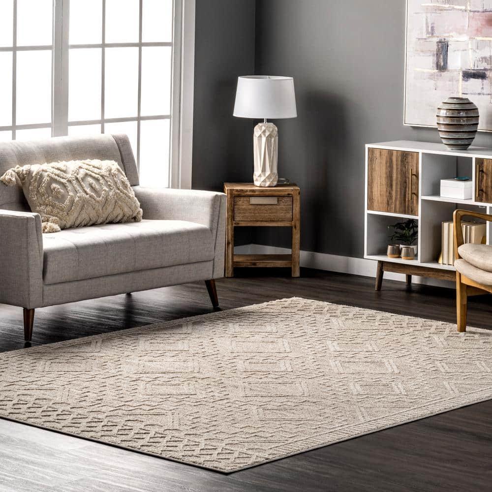 Nuloom Cameron Moroccan 8x10 Indoor Area Rug for Living Room Bedroom Dining Room Kitchen, Beige/Ivory