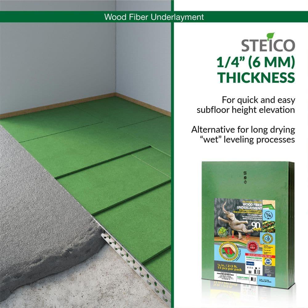 STEICO Wood Fiber Underlayment 6mm, 1/4 inches, 90 Square Feet