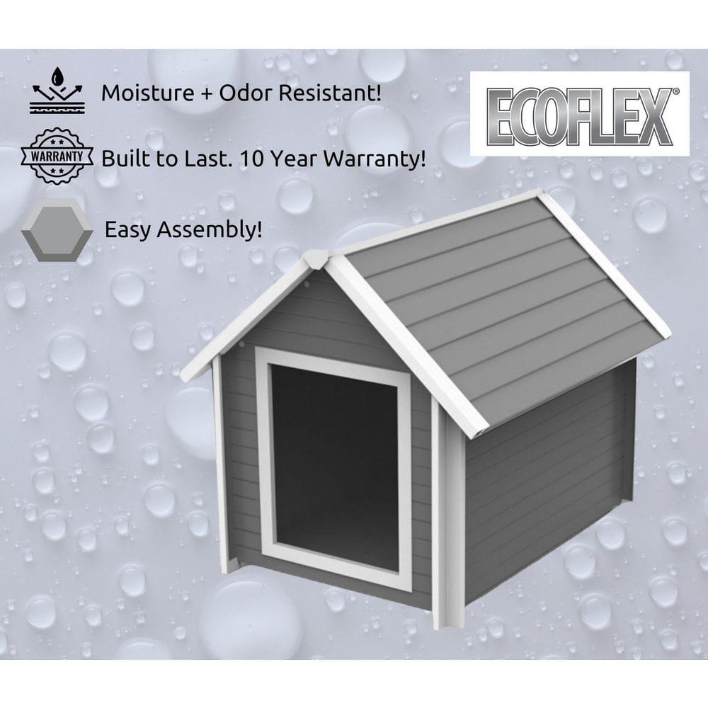New Age Pet® ECOFLEX® Bunk Style Dog House for Large Dogs up to 80lbs - Durable, Weatherproof Outdoor Dog House with Elevated Floor for Ventilation, Easy Assembly, Non-Toxic Wood Plastic Composite