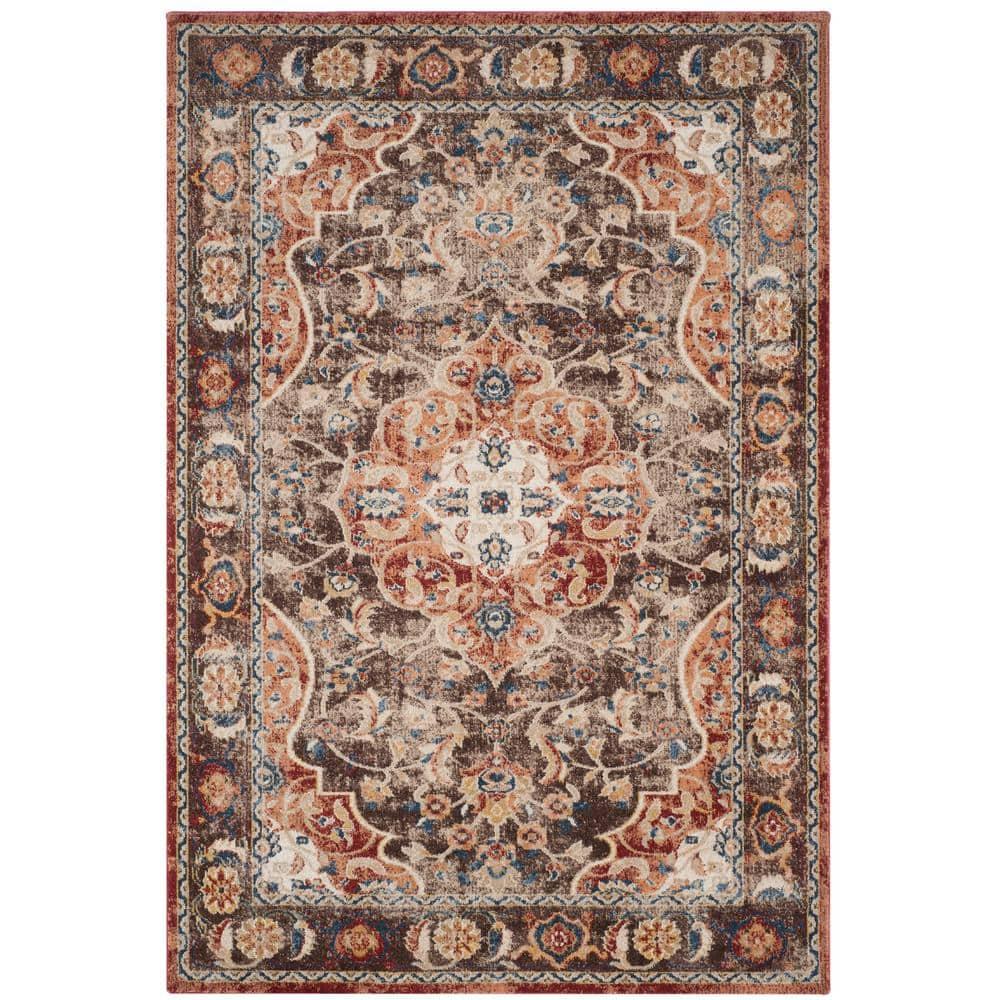 Bijar BIJ648 Power Loomed Indoor Area Rug - Brown/Rust - 5'3"x7'6" - Safavieh