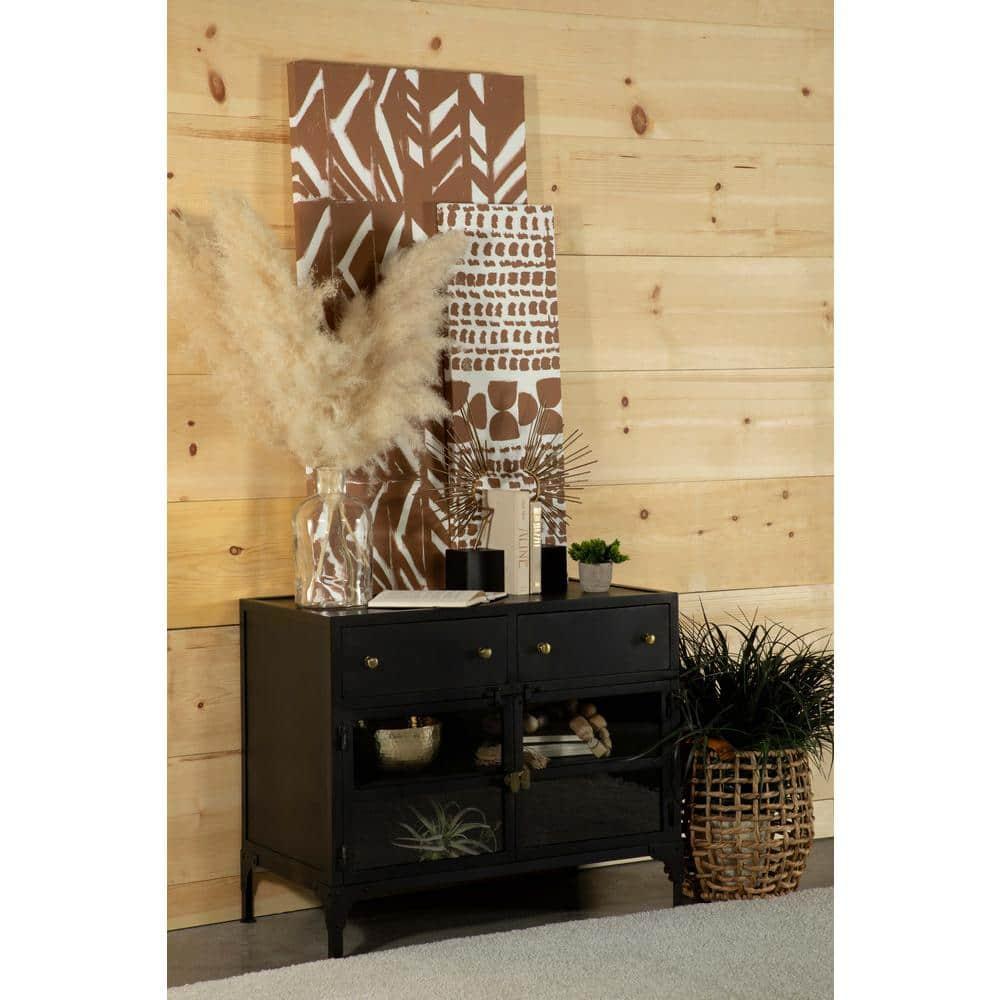 Coaster Sadler 2-drawer Metal Accent Cabinet with Glass Doors Black