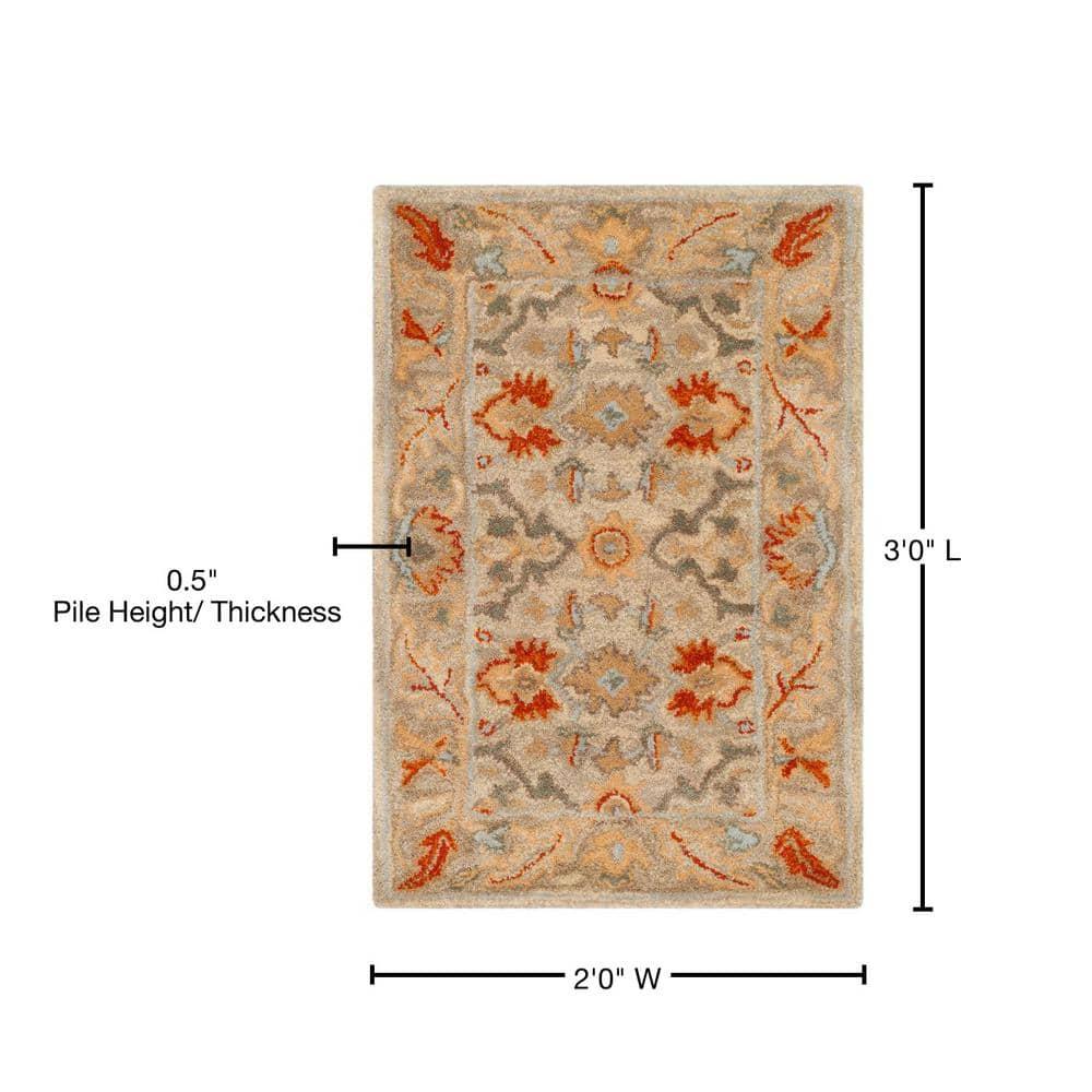 Antiquity AT63 Hand Tufted Accent Rug - Beige/Multi - 2'x3' - Safavieh.
