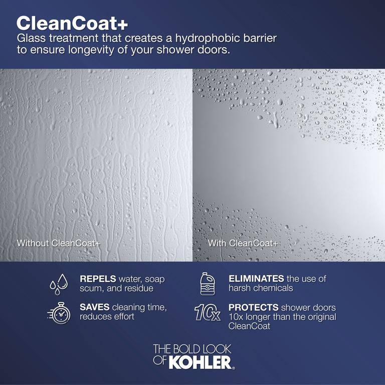 Levity 59.63" x 59.75" Bypass Bath Door with CleanCoat® Technology