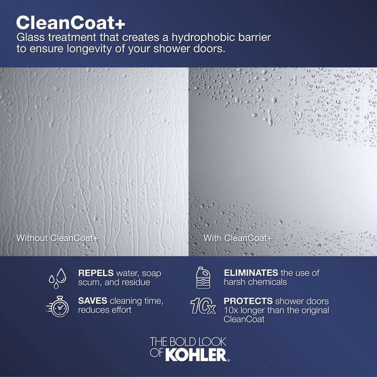 Levity 59.63" x 59.75" Bypass Bath Door with CleanCoat® Technology