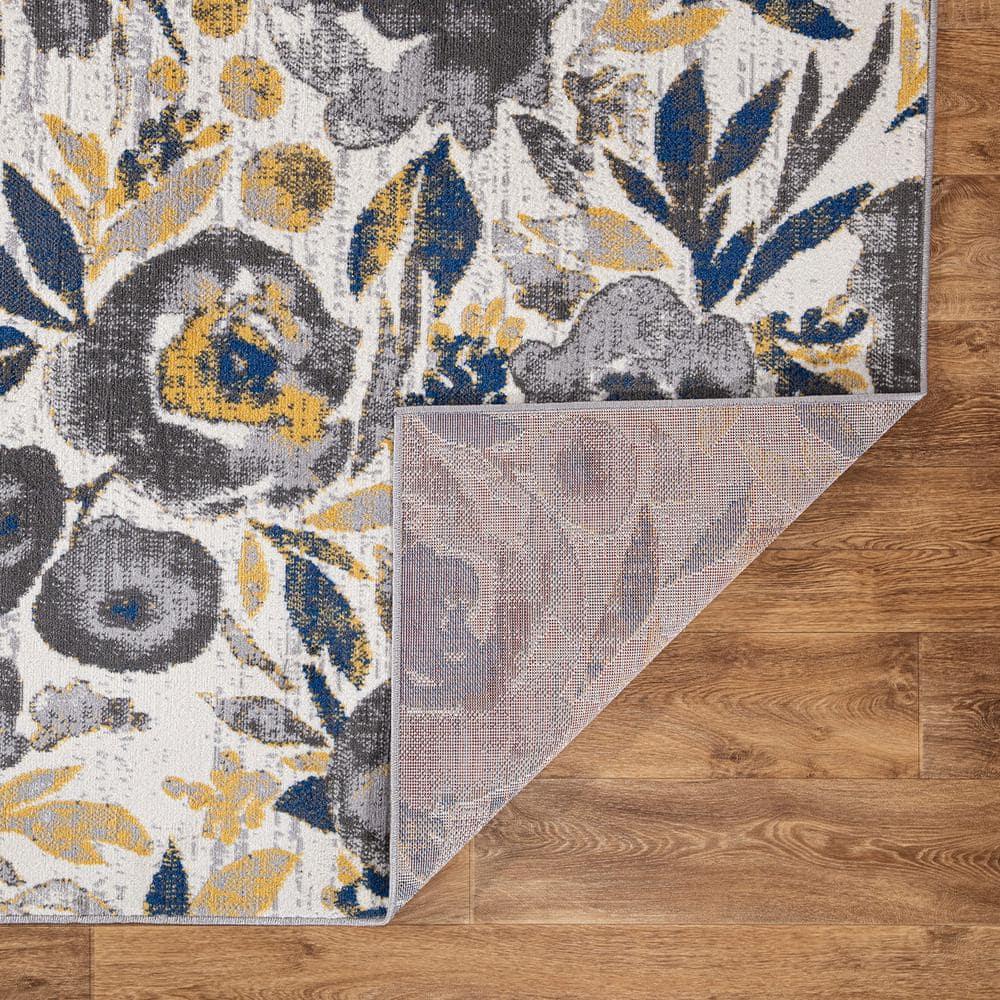 World Rug Gallery Vintage Modern Floral Indoor Area Rug - Cream 7'10" x 10'