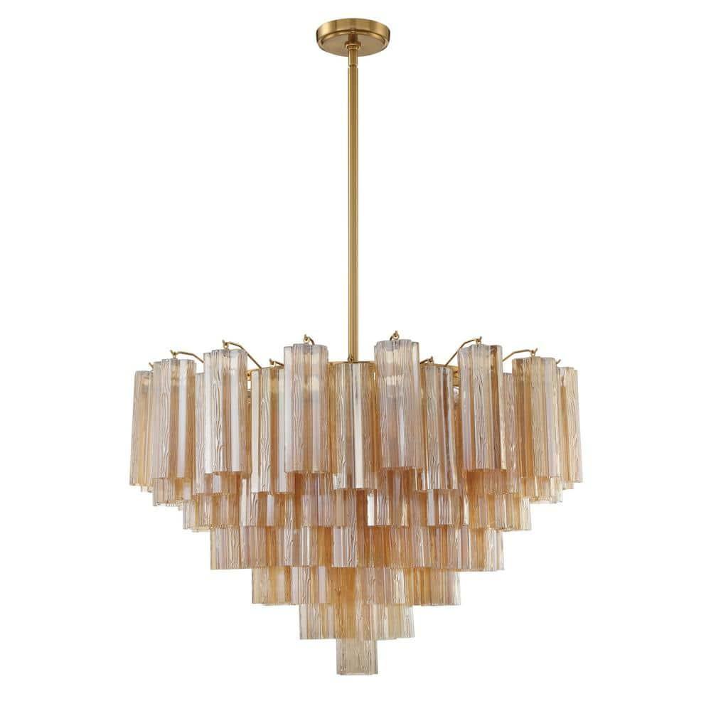 Crystorama Lighting Addis 16 - Light Chandelier in  Aged Brass