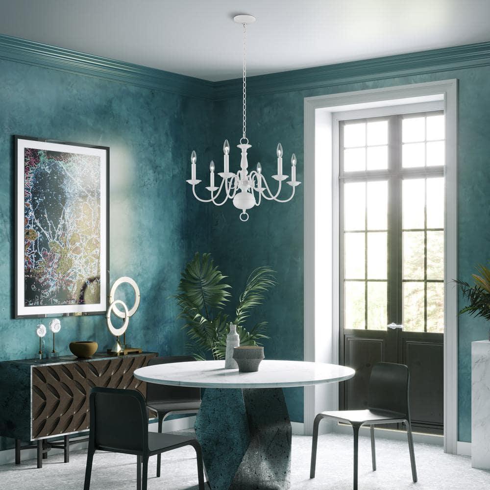 Livex Lighting Williamsburgh 6 - Light Chandelier in  White