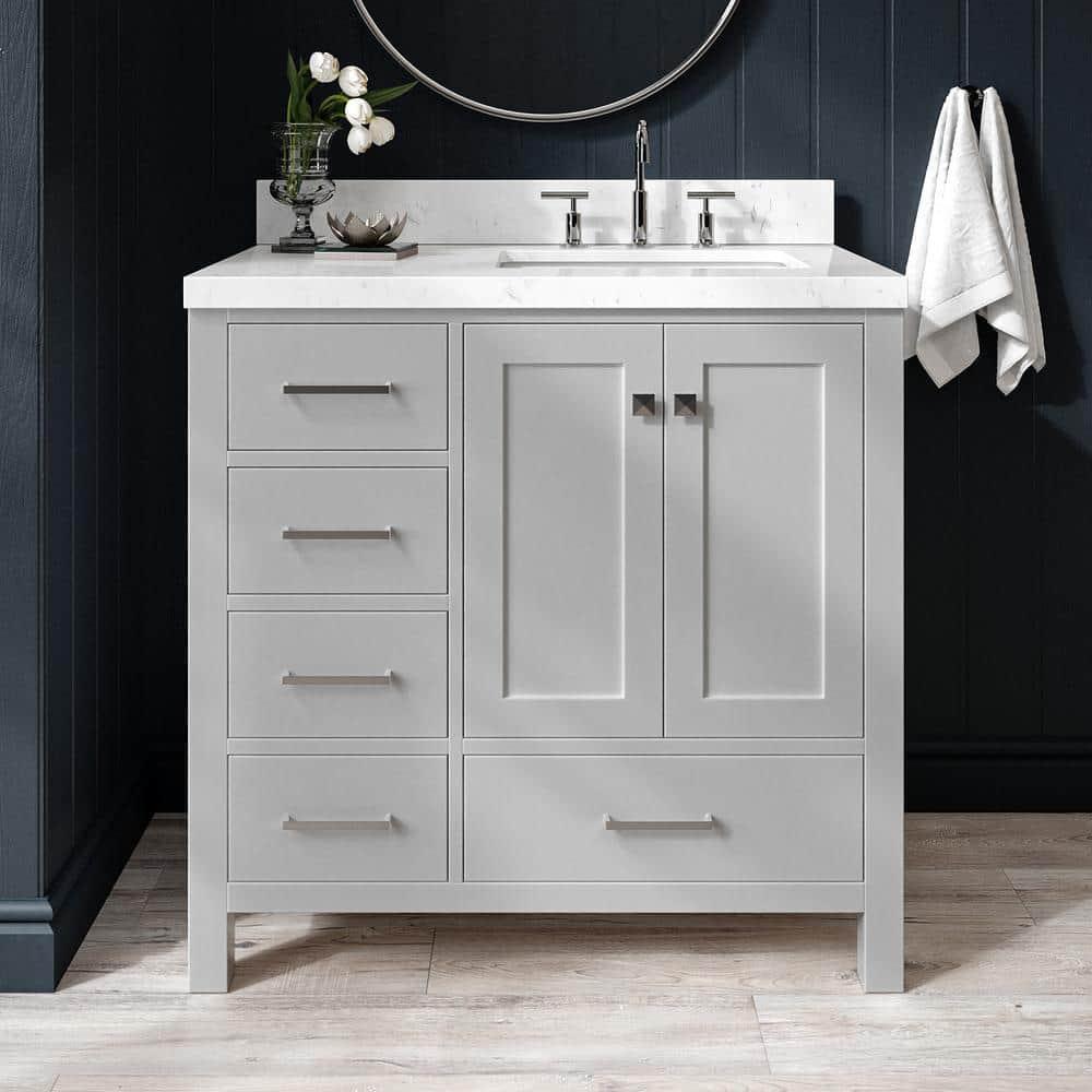 Ariel A037s-R-Bc Cambridge 36" Single Free Standing Wood Vanity Cabinet Only - Grey