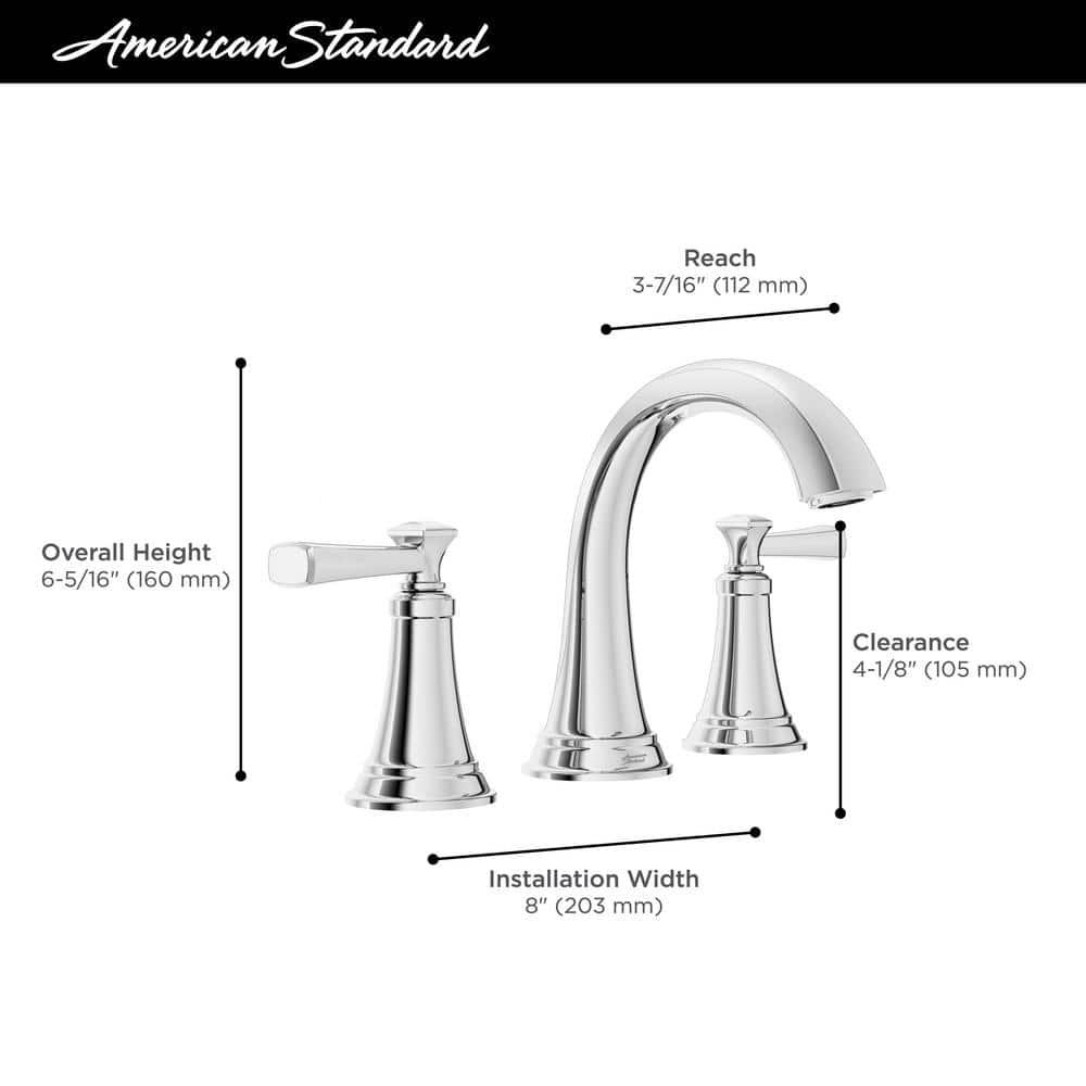 Glacier Bay Rumson 8 in. Widespread 2-Handle Bathroom Faucet in Brushed Nickel