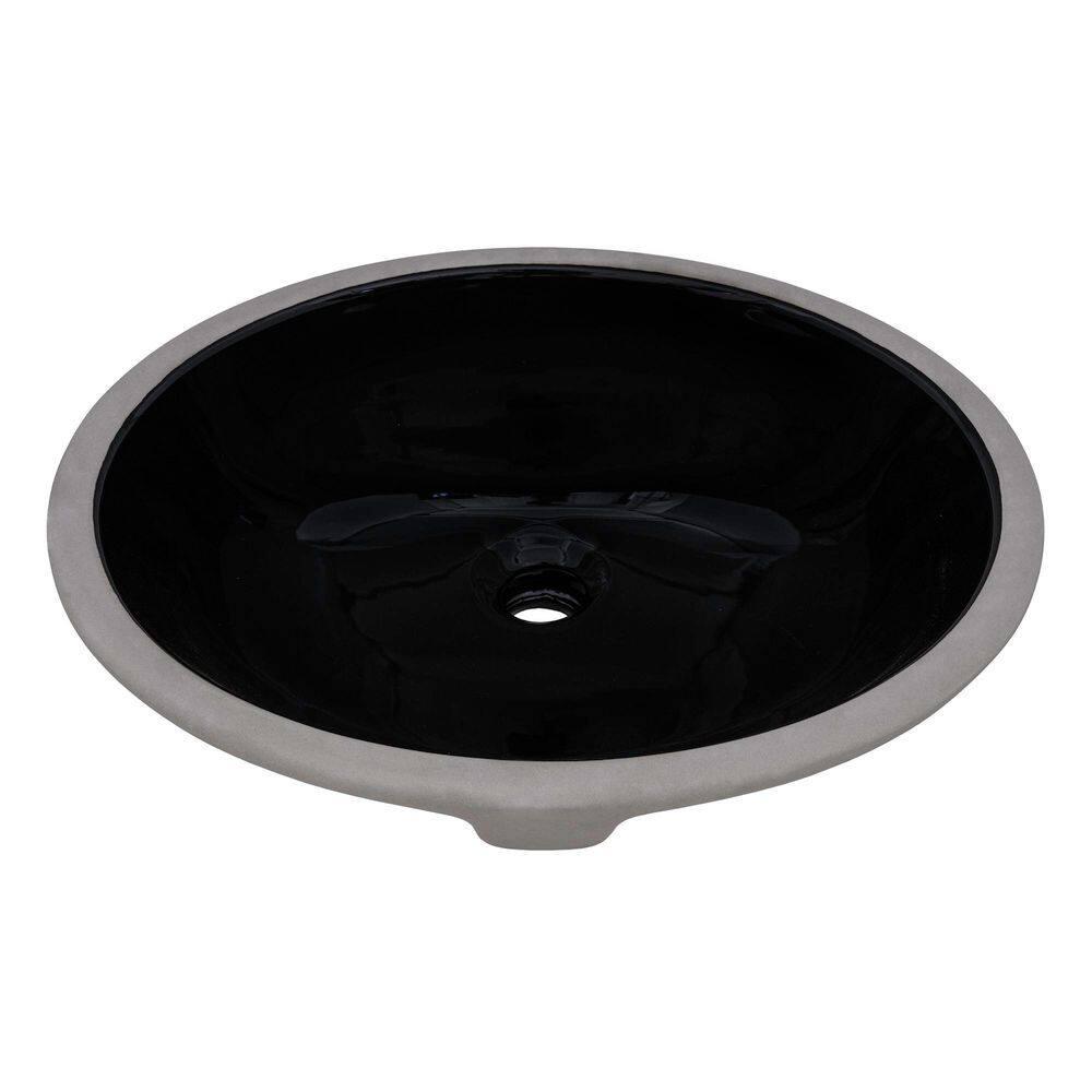 Ruvati 16 x 13 inch Undermount Bathroom Sink Oval Porcelain Ceramic with Overflow