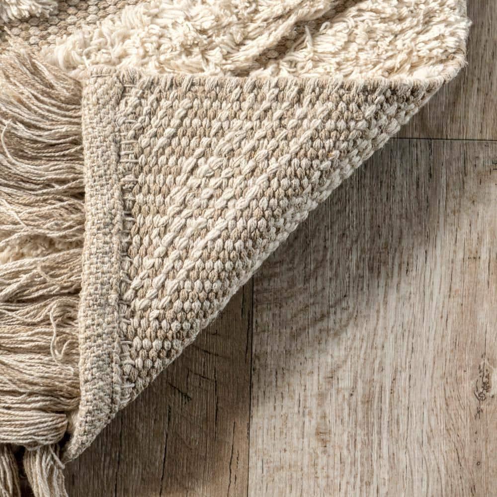 Dakota Fields Riley Textured Shag Ivory Area Rug