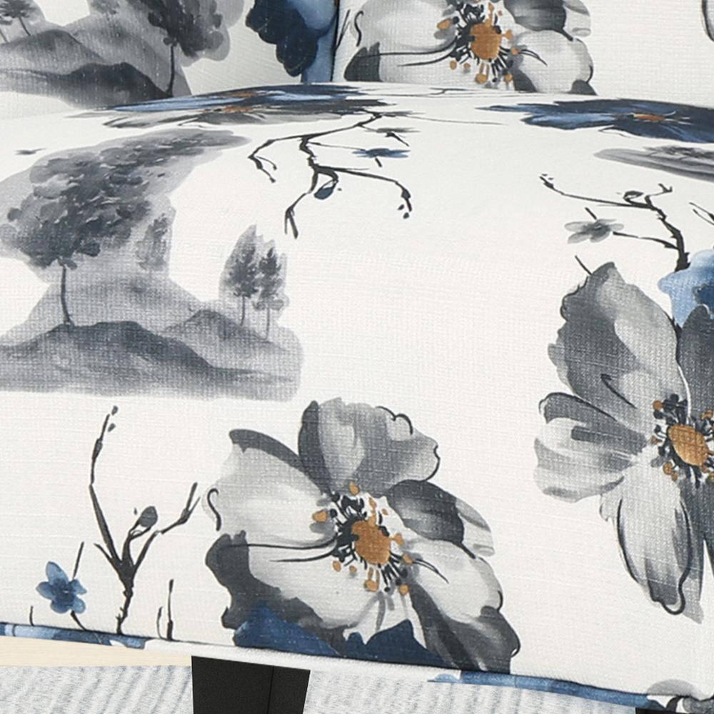 Toddman High-Back Club Chair Floral Print Blue - Christopher Knight Home: Upholstered, Birch Wood Legs
