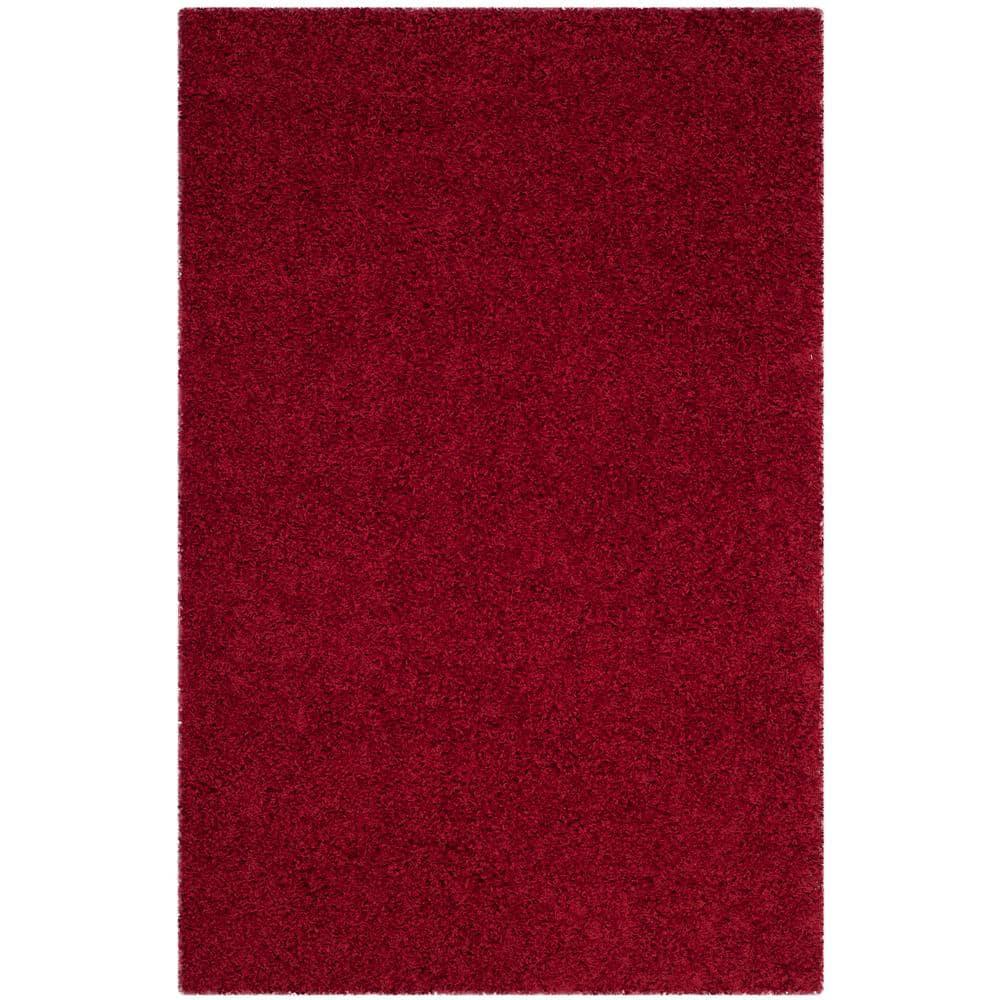 Athens Shag SGA119 Power Loomed Indoor Accent Rug - Red - 3'x5' - Safavieh