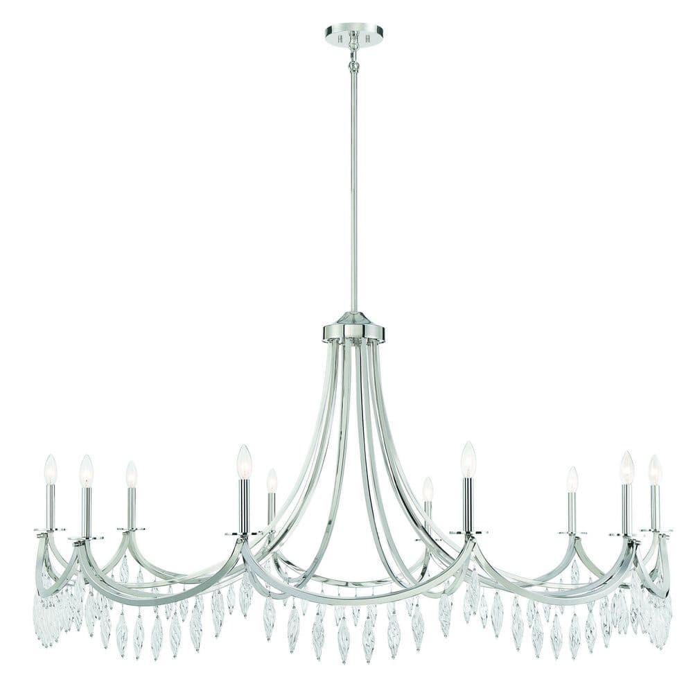 Kameron 10-Light Chandelier in Polished Nickel