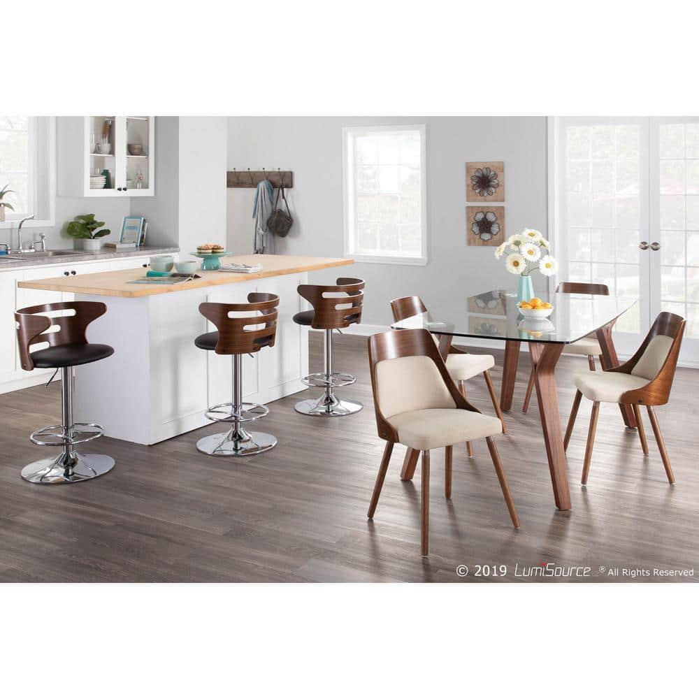 LumiSource Cream Fabric, Walnut Legs Anabelle Chair