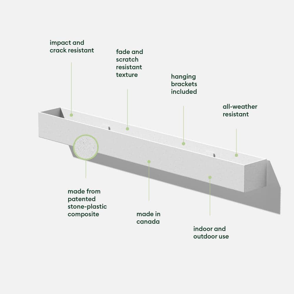 Veradek Geo Series Plastic Trough Hanging Planter