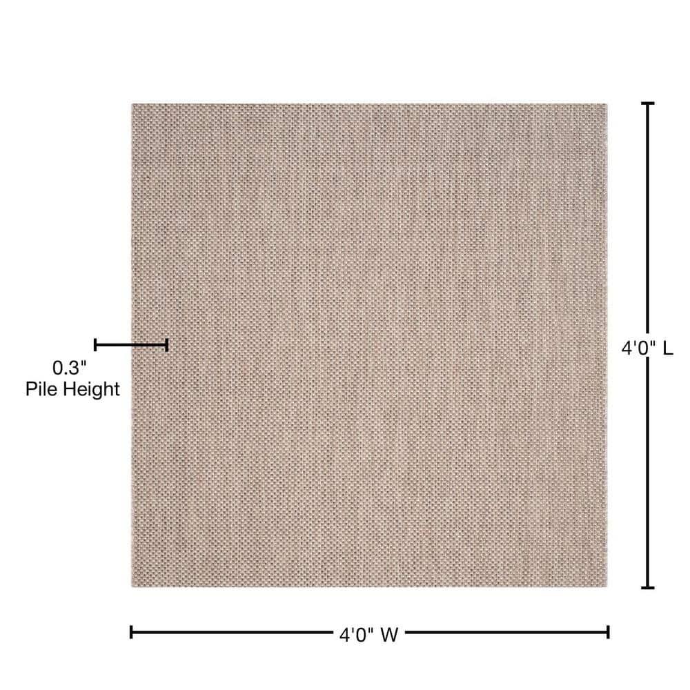 Courtyard CY8521 Power Loomed Indoor/Outdoor Area Rug - Beige/Brown - 4'x4' - Safavieh.