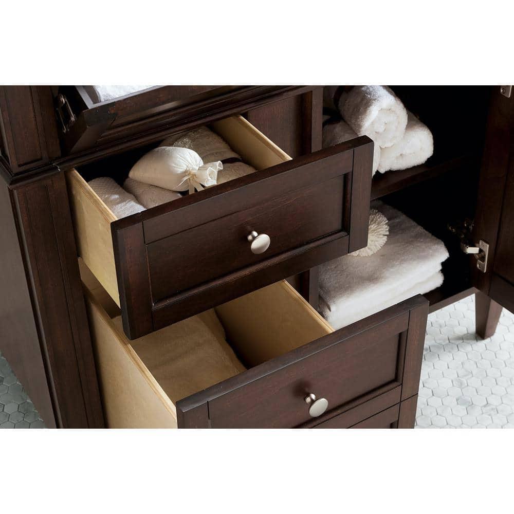 Burnished Mahogany Single Vanity with Satin Nickel Hardware