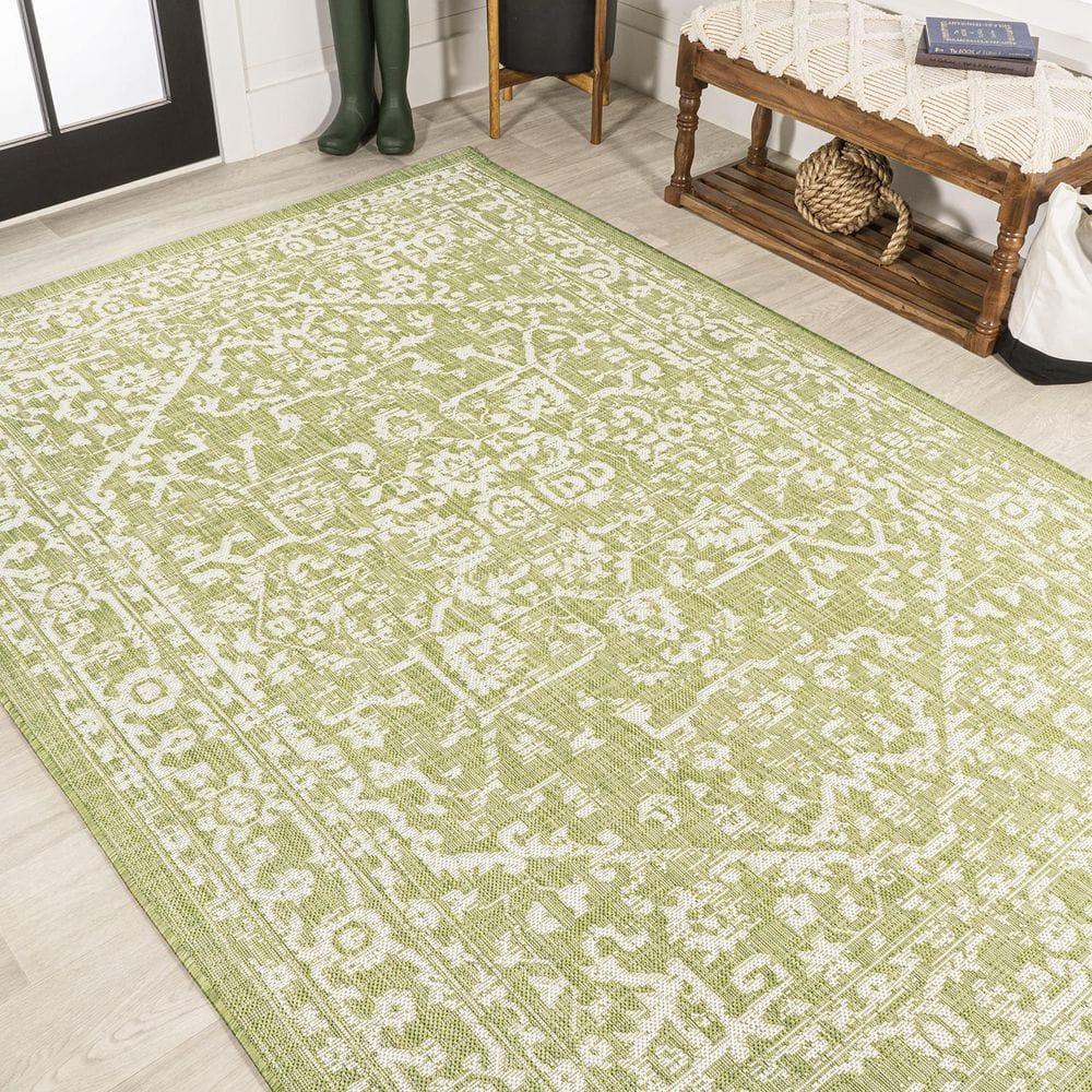 Unique Loom New Classical Collection Area Rug - Olympia (4' 1" x 6' 1" Rectangle Light Green/Ivory)