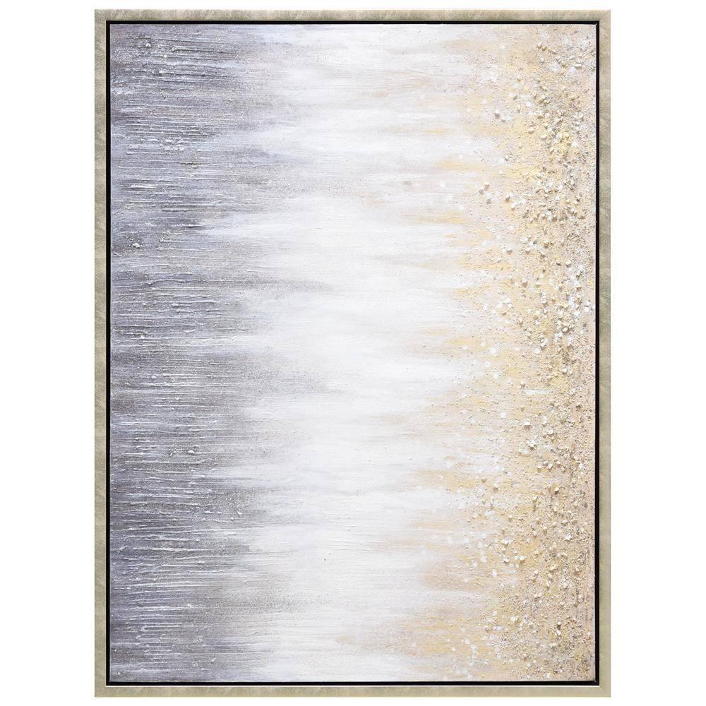 Empire Art Direct Golden Cascade Textured Glitter Hand Painted Framed Canvas Wall Art