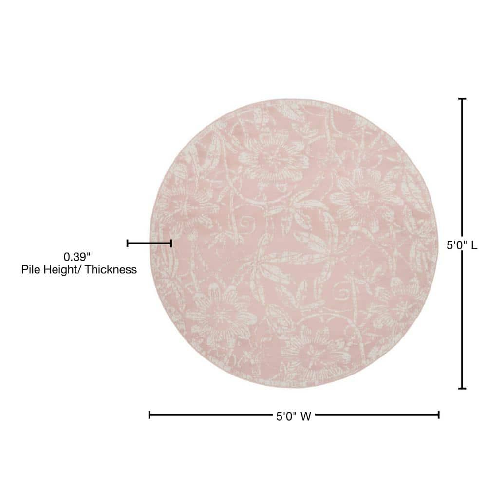 Nourison Whimsicle WHS05 Indoor only Area Rug - Pink 5' x round