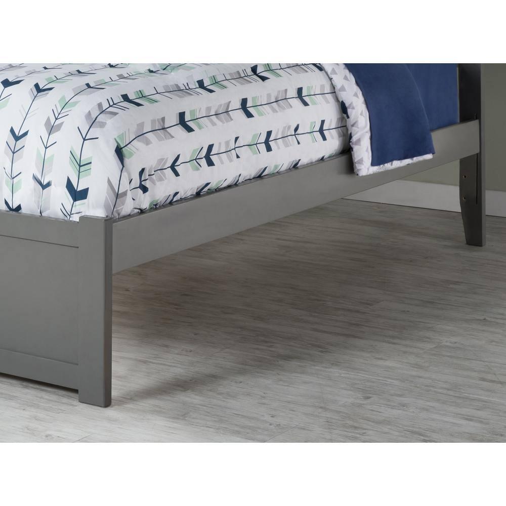 AFI Concord Queen Platform Solid Wood Panel Bed with Trundle in Grey