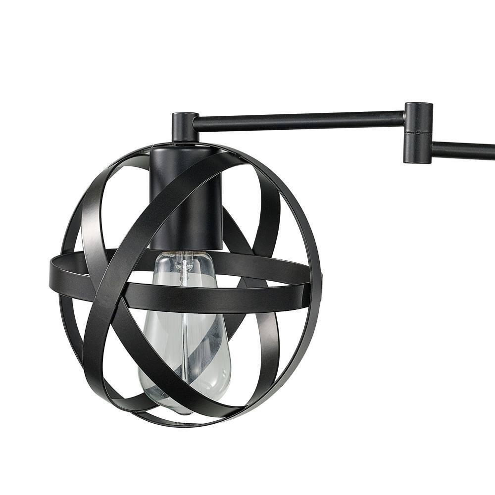 Globe Electric Tatum 1-Light Dark Bronze Plug-In or Hardwire Swing Arm Wall Sconce, 51544