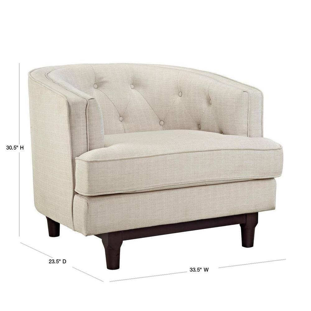 Ergode Coast Upholstered Fabric Armchair - Beige