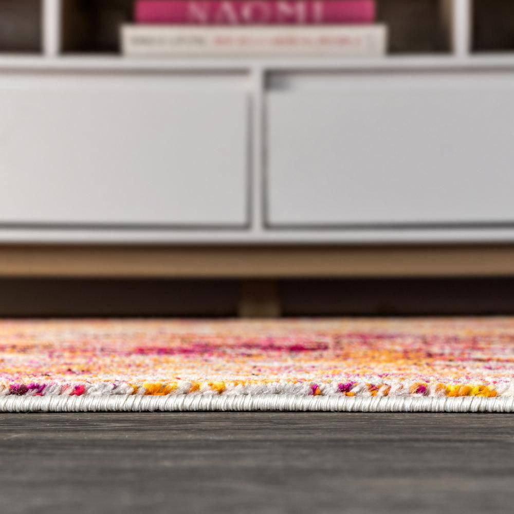 8'x10' Contemporary POP Modern Abstract Area Rug, Pink/Orange - JONATHAN Y
