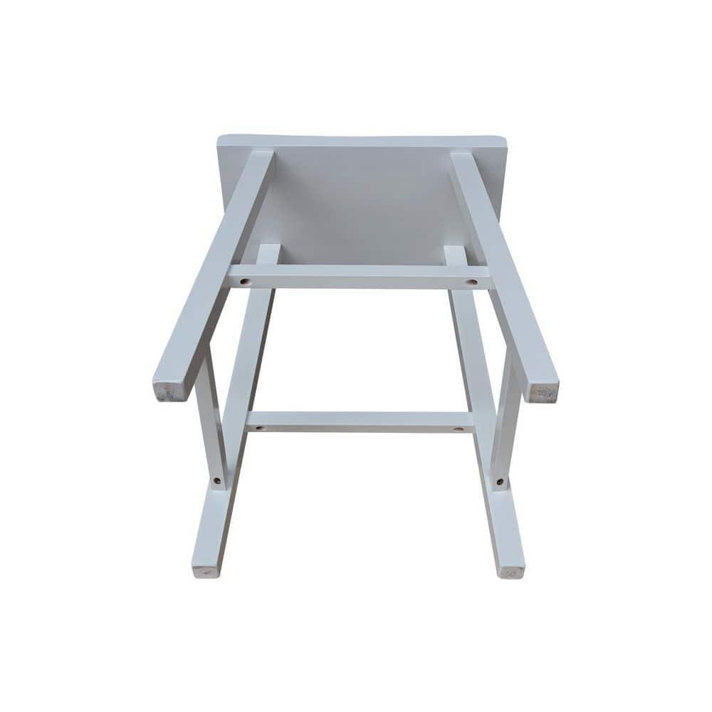 Davis Saddle Seat Counter Height Barstool White - International Concepts: Solid Wood, Rubberwood Legs, No Assembly Required
