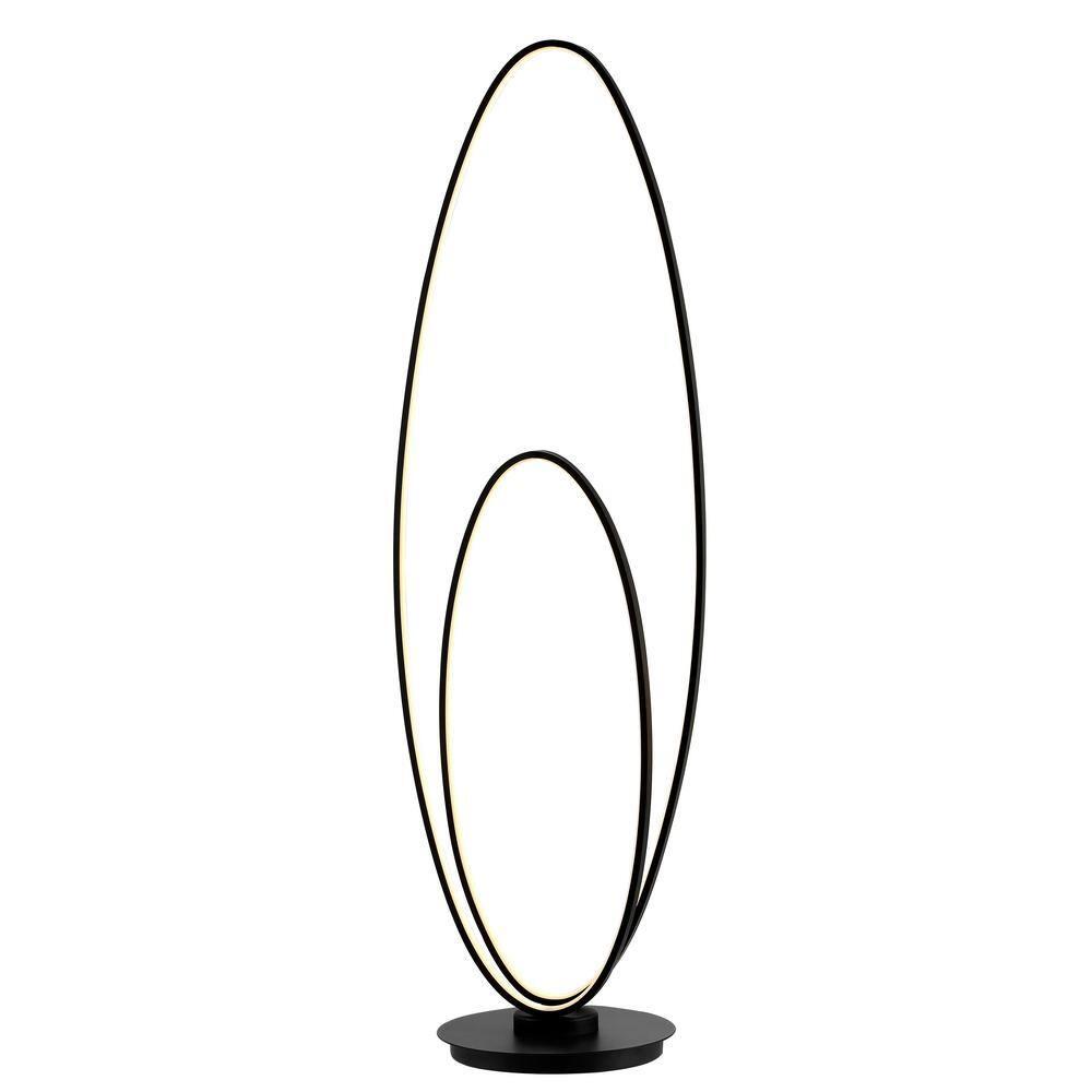 JONATHAN Y JYL9540A Looper 47" Metal Modern Contemporary Oval Dimmable Integrated LED Floor Lamp for living room, dinning room, bedroom, office, Black
