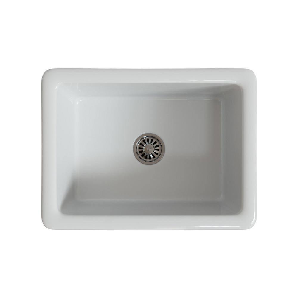 24'' L Farmhouse / Apron Single Bowl Fireclay Kitchen Sink