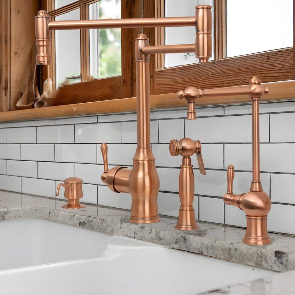 Akicon Copper Single Handle Deck-mount Pot Filler Kitchen Faucet ( Side Sprayer Included )