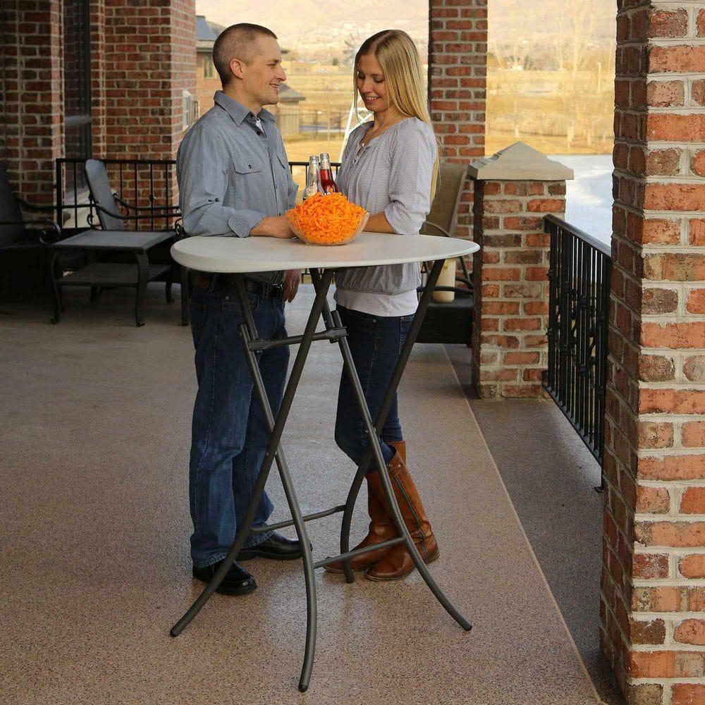 Lifetime 33 inch Round Bistro Table, Indoor/Outdoor Light Commercial, Almond (80362)