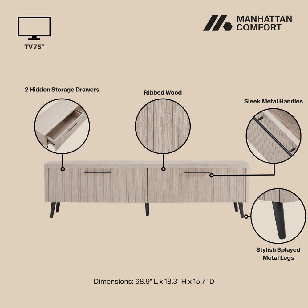 Manhattan Comfort Jodie 68.9" Mid-Century Modern TV Stand