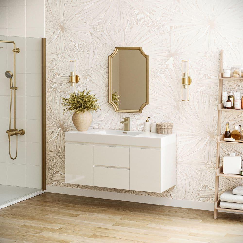 Valencia 48" Wall Mount Single Sink Bathroom Vanity with Top and Sink (Faucet Not Included)