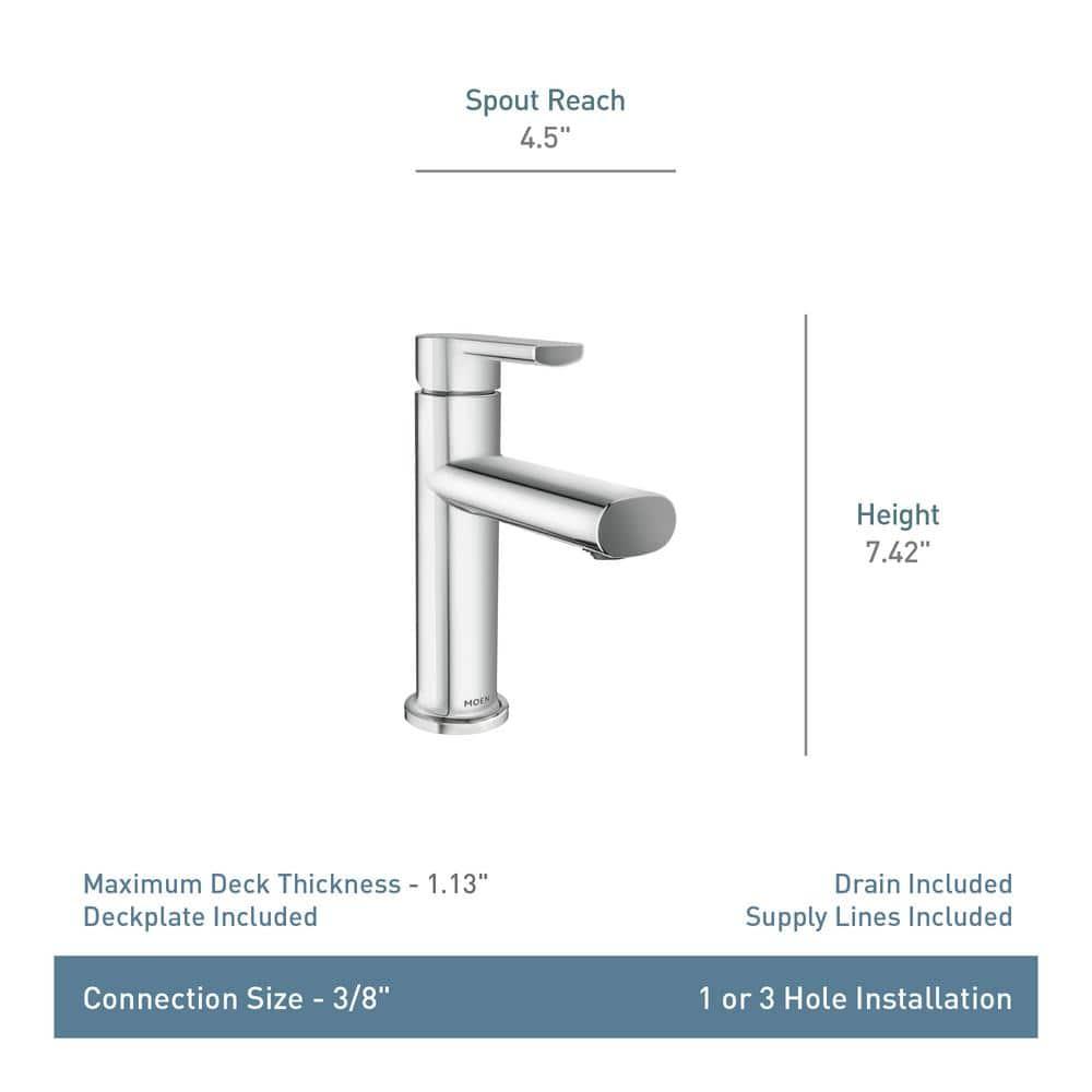 Moen Meena Single Hole Bathroom Faucet with Drain Assembly