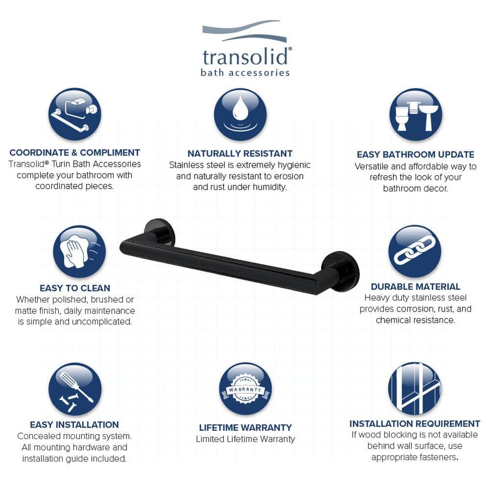 Contemporary Concealed Screw Decorative 18" Grab Bar