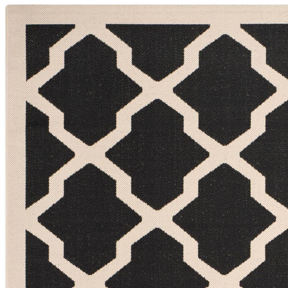 Courtyard CY6903 Power Loomed Indoor and Outdoor Area Rug - Black/Beige - 9'x12' - Safavieh