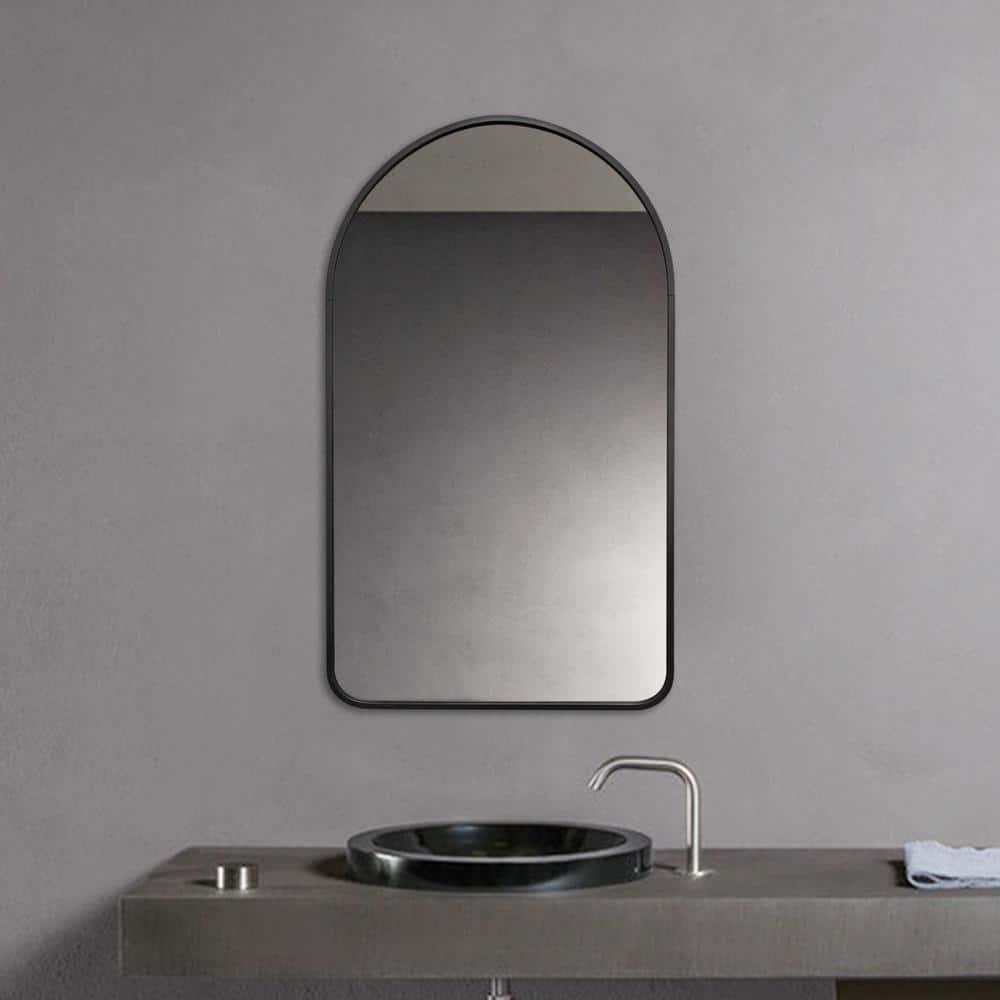 Decor Wonderland B803LK 19.6 x 31.5 in. Rita Black Metal Framed Oval Wall Mirror