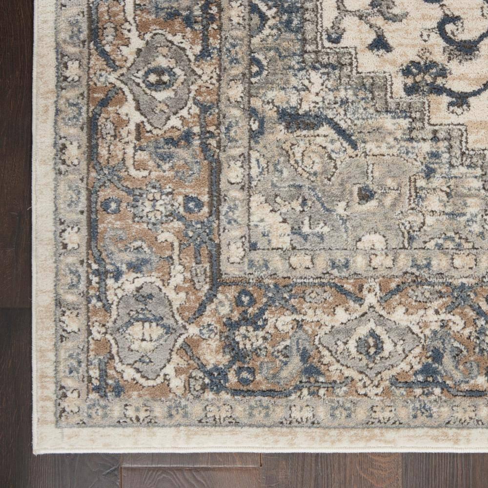 Nourison Concerto Center Medallion Indoor Rug Ivory Grey 2'2" x 12'