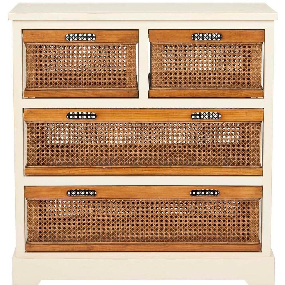 Jackson 4 Drawer Storage Unit - Barley/Cane Drawers - Safavieh.