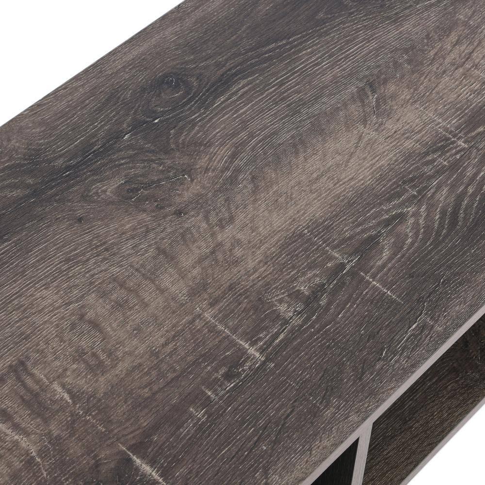 Household Essentials Jamestown TV Stand: Engineered Wood, Iron Frame, for 42" TVs Ashwood
