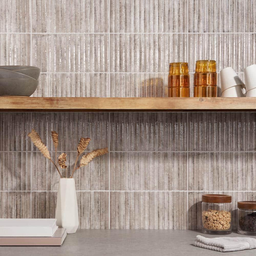 Canu 5.9 In. x 11.81 In. Polished Fluted Ceramic Subway Wall Tile (9.68 Sq. Ft. / Case)