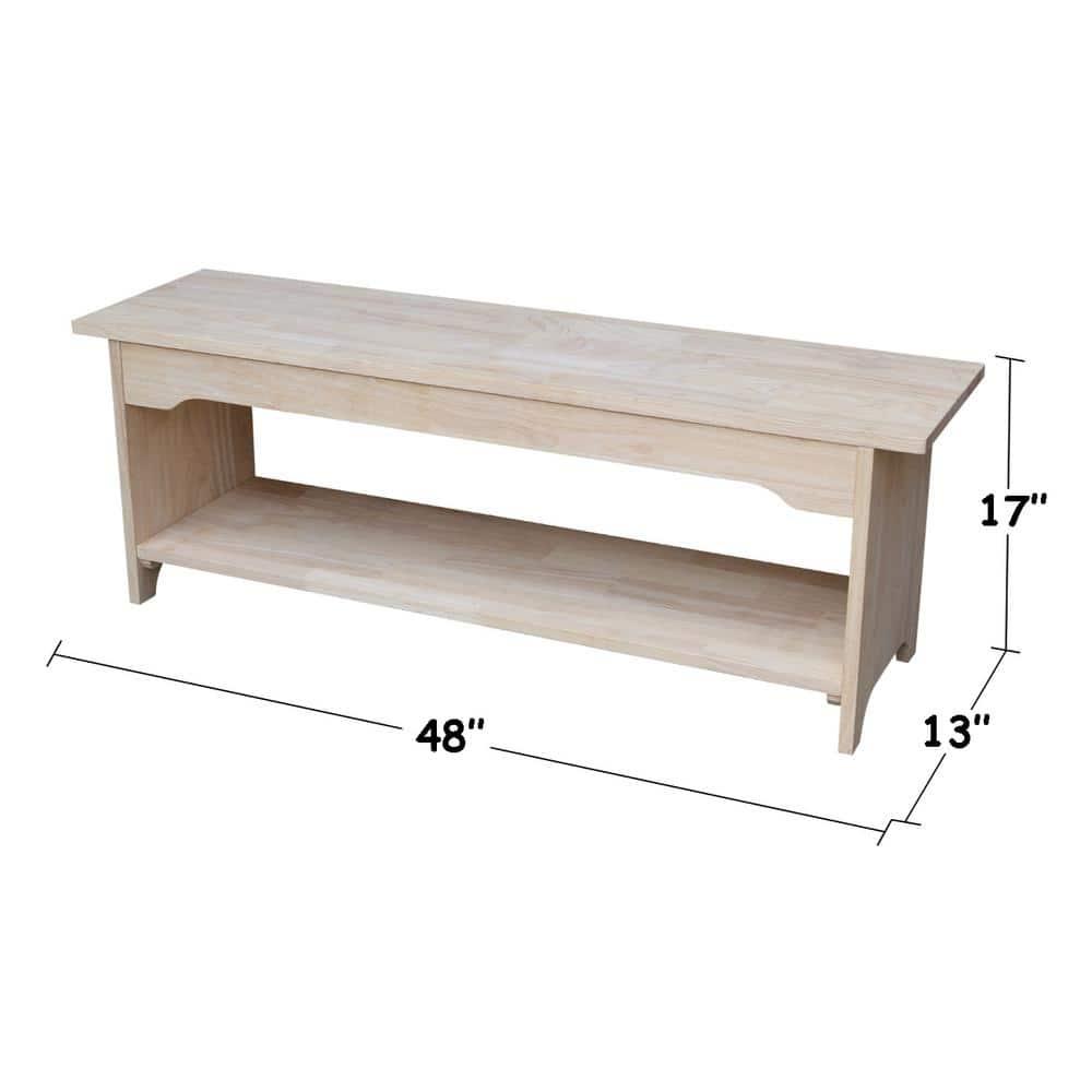 Brookstone Bench Unfinished - International Concepts