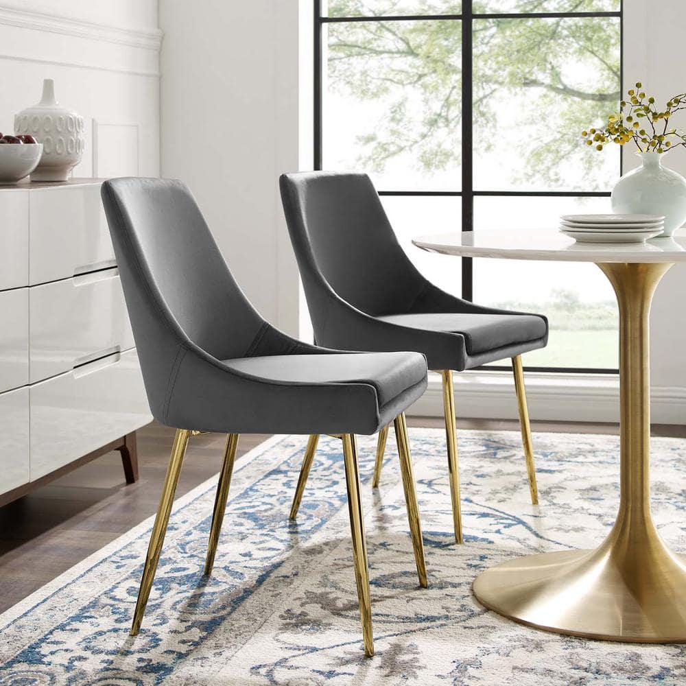 Modway Viscount Performance Velvet Dining Chairs - Set of 2