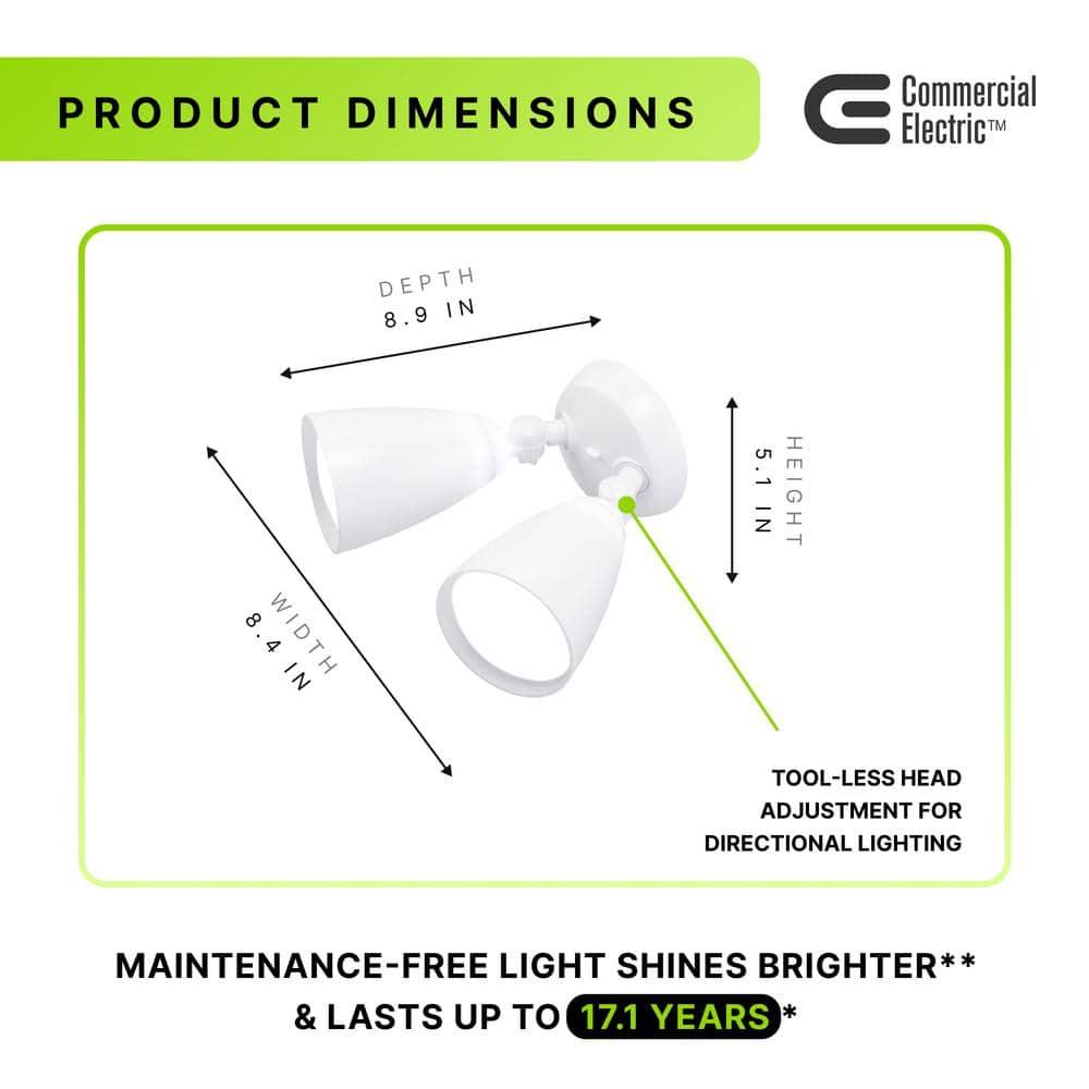 Commercial Electric Twin-Head Directional Light