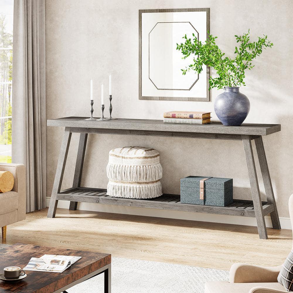 Farmhouse 70.9 Inches Console Entryway Table Grey